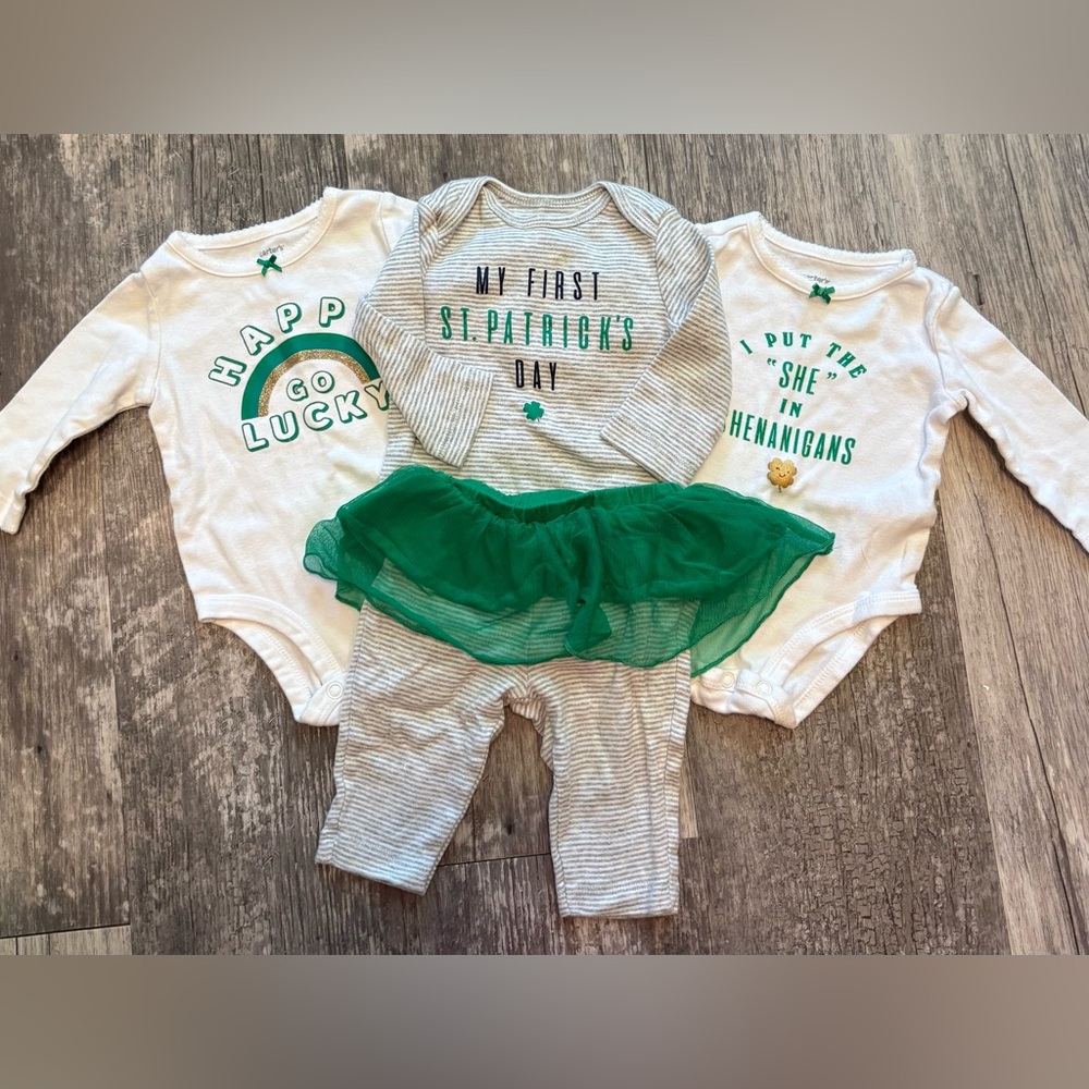 Carter's St. Patrick's Day Kids Matching Set - Green and White